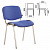 Стул для персонала и посетителей BRABIX "Iso CF-001", хромированный каркас, ткань синяя с черным