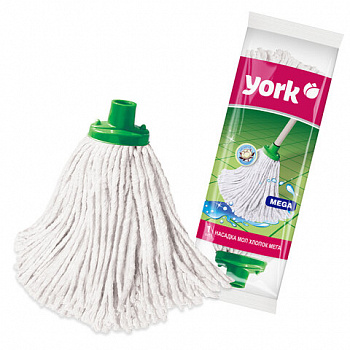 Насадка МОП для швабры веревочная, Мега, крепление еврорезьба, хлопок, 25см, 200г, YO