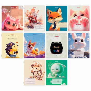 Тетрадь 12 л. BRAUBERG клетка, обложка картон, МИКС-1