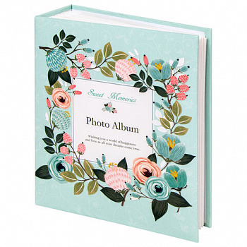 Фотоальбом BRAUBERG "Цветочный узор" на 304 фото 10х15 м, твердая обложка, термосклейка