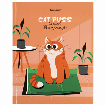 Дневник 1-11 класс 40 л., твердый, BRAUBERG, глянцевая ламинация, "Cute cat"