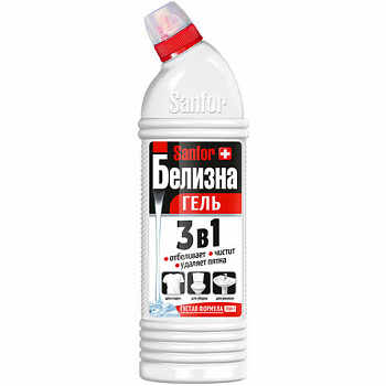 Средство для отбеливания и чистки тканей 700 г, "Белизна" SANFOR 3 в 1 (Санфор 3 в 1), гель