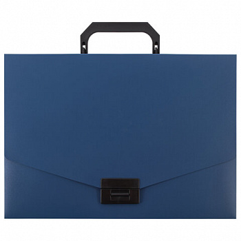 Портфель пластиковый STAFF А4 (320х225х36 мм), без отделений, синий