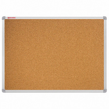 Доска пробковая для объявлений 100х150 см, алюминиевая рамка, ГАРАНТИЯ 10 ЛЕТ, РОССИЯ, BRAUBERG