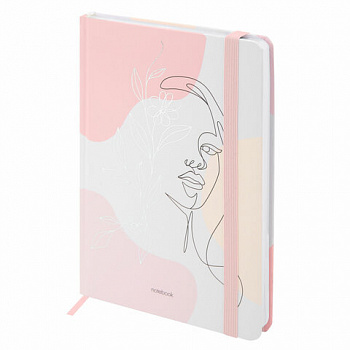 Ежедневник недатированный с резинкой А5 145х203 мм, BRAUBERG, твердый, фольга, 128 л., "Figure"