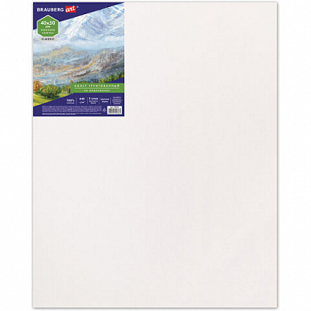 Холст на подрамнике BRAUBERG ART CLASSIC, 40х50 см, 440 г/м2, грунт, 100% хлопок, крупное зерно