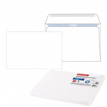 Конверты С4 (229х324 мм), клеевой слой, внутренняя запечатка, 90 г/м2, КОМПЛЕКТ 50 шт., BRAUBERG