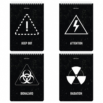 Блокнот А5 (146х206 мм), 80 л., гребень, картон, клетка, BRAUBERG, "Danger"