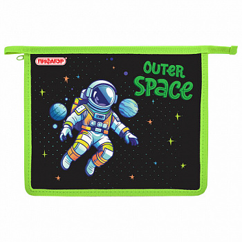 Папка для тетрадей ПИФАГОР А5, 1 отделение, пластик, на молнии, "Outer space"