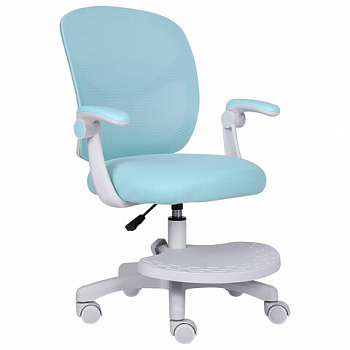 Кресло детское с подставкой для ног BRABIX "Toy MG-205", сетка/ткань TW, голубое