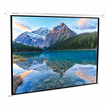 Экран проекционный настенный (180x240 см), матовый, электропривод, 4:3, BRAUBERG MOTO