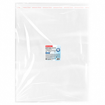 Пакеты БОПП с клеевым клапаном, КОМПЛЕКТ 100 штук, 40х50 + 4 см, 53 мкм, с усиленным швом, BRAUBERG