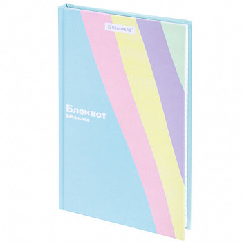 Блокнот А5 134х206 мм, 80 л., твёрдый, клетка, BRAUBERG, кросс-серия PASTEL