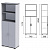 Шкаф полузакрытый "Монолит", 740х390х2050 мм, цвет серый (КОМПЛЕКТ)