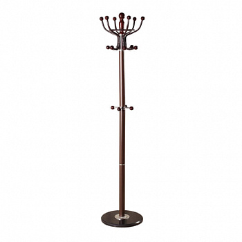 Вешалка-стойка BRABIX "CR-282", металл/мрамор, 1,8 м, на диске диаметром 36 см, 6 крючков + 4 дополнительных, коричневая