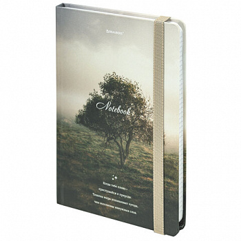 Блокнот с резинкой в клетку 96 л., А5 145х203 мм, твердая обложка, BRAUBERG, "Nature"