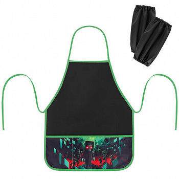 Фартук с нарукавниками для уроков труда BRAUBERG, 3 кармана, 46x54 см, "Night warrior"