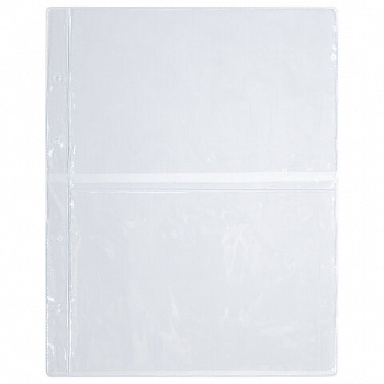 Листы-вкладыши для альбома "OPTIMA" на 2 боны (купюры), КОМПЛЕКТ 10 шт., 200х250 мм, ПВХ, STAFF