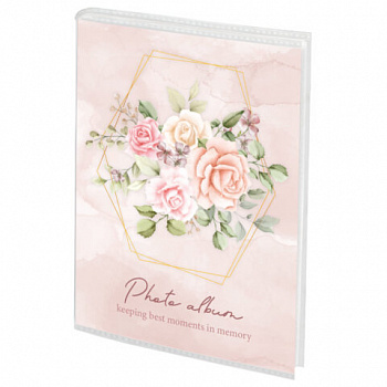 Фотоальбом BRAUBERG на 36 фото 10*15 см, "Watercolor flowers", мягкая обложка