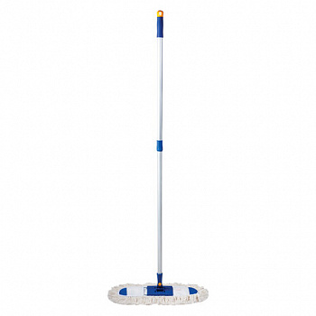 Швабра-рамка 40 см, алюминиевый телескопический черенок 130 см (резьба 1,6 см), МОП хлопок, LAIMA