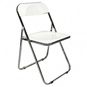 Стул складной глянцевый белый BRABIX "Style CF-015", хромированный каркас, пластик
