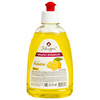 Мыло жидкое 300 мл, МЕЛОДИЯ "Лимон", пуш-пул