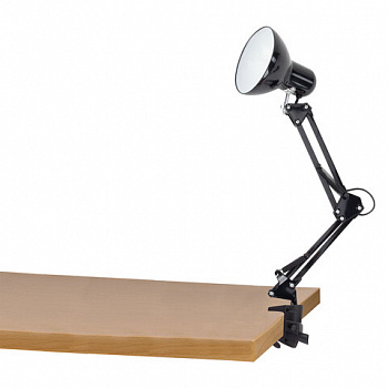 Настольная лампа-светильник SONNEN TL-006, струбцина, 40 Вт, Е27, черный, высота 50 см