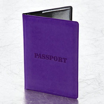 Обложка для паспорта, мягкий полиуретан, "PASSPORT", фиолетовая, STAFF