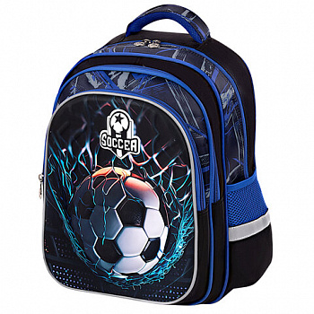 Рюкзак BRAUBERG KIDS FLOSSY, 2 отделения, 3 кармана, "Soccer Club", 3D-панель, 40х28х18 см
