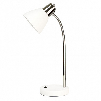Настольная лампа светильник "Руна" на подставке, цоколь E27, 40 Вт, белый хромированный