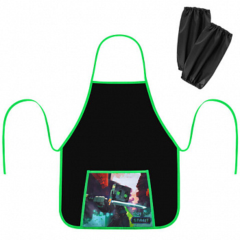 Фартук с нарукавниками для уроков труда ПИФАГОР, 1 карман, 46х54 см, "Sharp sword"