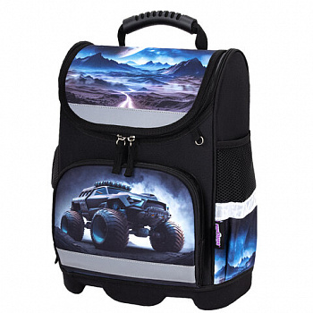 Ранец ЮНЛАНДИЯ WISE, 1 отделение, 3 кармана, устойчивое дно, Space driver, 37х29х15 см