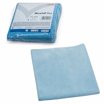 Салфетка VILEDA "МикроТаффПлюс", КОМПЛЕКТ 5 шт., микрофибра, голубые, 38х38 см, 340 г/м2