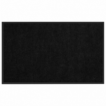 Коврик придверный 90х150 см, ЧЕРНЫЙ, влаго-грязезащитный, 430 г/м2, ребристый, ЛЮБАША СТАНДАРТ