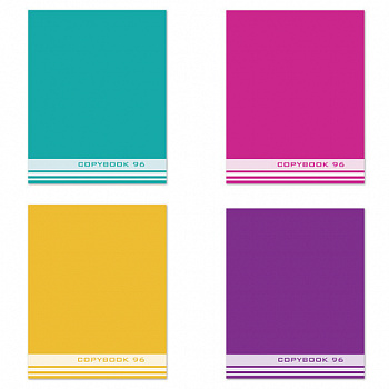 Тетрадь А5, 96 л., STAFF, скоба, клетка, офсет №2 ЭКОНОМ, обложка картон, ОДНОТОННАЯ