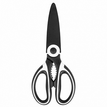 Ножницы кухонные DASWERK (ДАСВЕРК), 210 мм, с орехоколом, открывашкой, футляром для лезвий