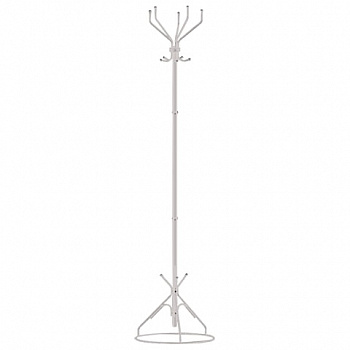 Вешалка-стойка "Ажур-2", 1,89 м, основание 46 см, 5 крючков, металл, белая