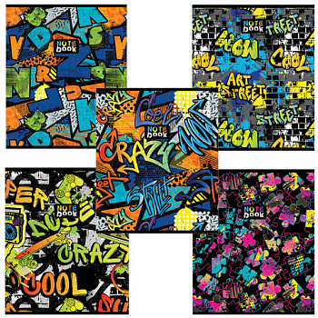 Тетрадь А5 48 л. ПЗБМ, скоба, клетка, выборочный TWIN лак, "Сити-Арт" (5 видов)