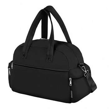Сумка дорожная HEIKKI HANDY (ХЕЙКИ), карман на молнии, багажная лента, черная, 43х16х30 см