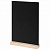 Табличка меловая настольная А4, вертикальная, на деревянной подставке, ПВХ, черная, BRAUBERG