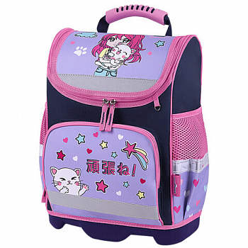 Ранец ЮНЛАНДИЯ WISE, 1 отделение, 3 кармана, устойчивое дно, "Anime hugs", 37x29х15 см