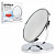 Зеркало настольное BRABIX, круглое, диаметр 17 см, двустороннее, с увеличением, металлическая рамка