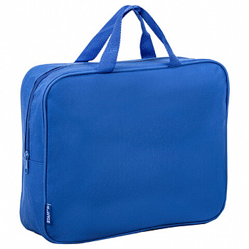 Папка на молнии с ручками STAFF EVERYDAY А4, 1 отделение, полиэстер, 80 мм, синяя