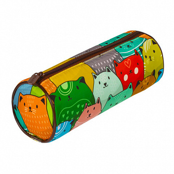 Пенал-тубус BRAUBERG, с эффектом Soft Touch, мягкий, "Cats", 22х8 см