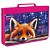 Папка на молнии BRAUBERG А4 с ручкой, с органайзером, 1 отделение, "Cute fox"