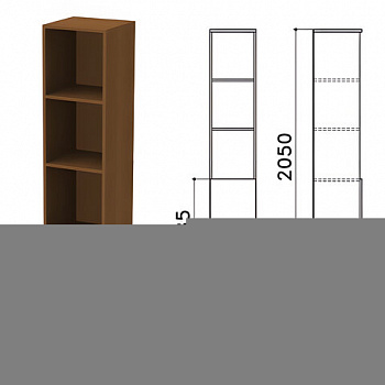 Шкаф полузакрытый "Монолит", 370х390х2050 мм, цвет орех гварнери (КОМПЛЕКТ)