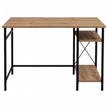 Стол BRABIX "SMART CD-018", 1100х600х765 мм, ЛОФТ, 2 полки, металл/ЛДСП бунратти, каркас черный