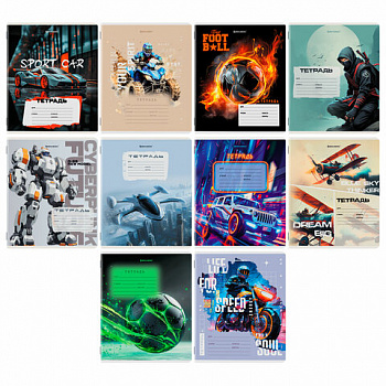 Тетрадь 12 л. BRAUBERG клетка, обложка картон, МИКС-3