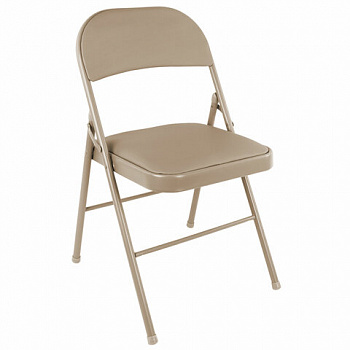 Стул складной BRABIX "Golf Plus CF-003 КОМФОРТ", бежевый каркас, кожзам бежевый, В КОРОБЕ
