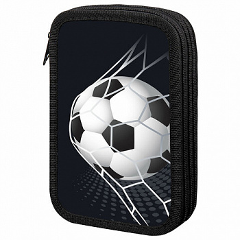 Пенал ПИФАГОР, 3 отделения, ламинированный картон, 19х11 см, "Ball kick"